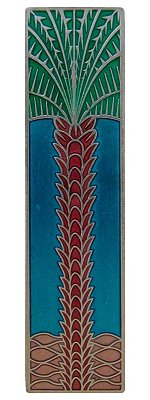 Notting Hill Cabinet Pull Royal Palm-Turquoise (Vertical) Brilliant Pewter (Enameled  4" x 1" - cabinetknobsonline