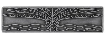 Notting Hill Cabinet Pull Royal Palm (Horizontal) Antique Pewter  4" x 1" - cabinetknobsonline