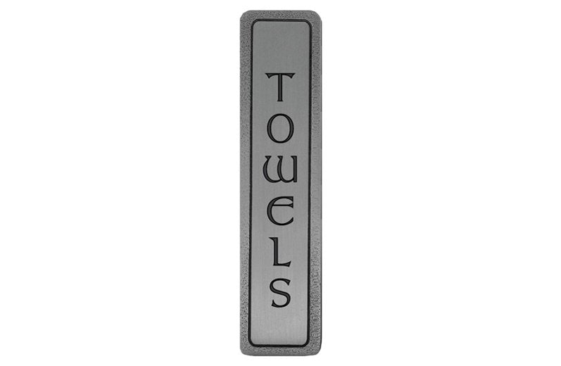 Notting Hill Cabinet Pull "TOWELS" (Vertical) Antique Pewter  4" x 7-8" - cabinetknobsonline