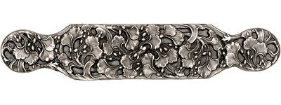 Notting Hill Cabinet Pull Florid Leaves Large Antique Pewter  6 1-4" x 1 1-4" - cabinetknobsonline