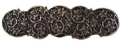 Notting Hill Cabinet Pull Ivy with Berries Antique Brass  4" x 1-1-8" - cabinetknobsonline