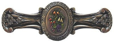 Notting Hill Cabinet Pull Fruit Bouquet Brite Nickel Hand Tinted 4-1-8" x 1-1-2" - cabinetknobsonline