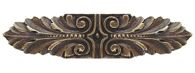 Notting Hill Cabinet Pull Opulent Scroll Antique Brass 3-3-4" x 7-8" - cabinetknobsonline