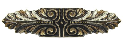 Notting Hill Cabinet Pull Opulent Scroll Brite Brass 3-3-4" x 7-8" - cabinetknobsonline