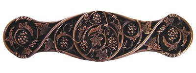Notting Hill Cabinet Pull Grapevines Antique Copper 4" x 1" - cabinetknobsonline