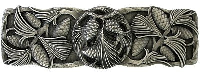 Notting Hill Cabinet Pull Cones & Boughs Antique Pewter 4-3-8" x 1-3-8" - cabinetknobsonline