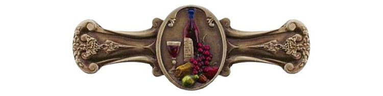 Notting Hill Cabinet Pull Best Cellar (Wine) Brass Hand Tinted  4" x 1-1-2" - cabinetknobsonline