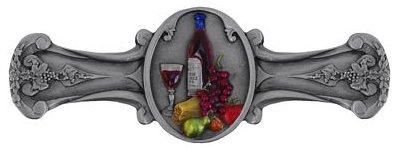Notting Hill Cabinet Pull Best Cellar (Wine) Pewter Hand Tinted   4" x 1-1-2" - cabinetknobsonline