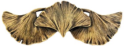 Notting Hill Cabinet Pull Ginkgo Leaf Antique Brass  4-3-8" x 1-5-8" - cabinetknobsonline