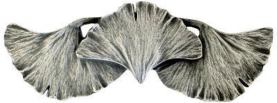 Notting Hill Pull Ginkgo Leaf Antique Pewter  4-3-8" x 1-5-8" - cabinetknobsonline