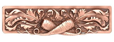 Notting Hill Cabinet Pull Leafy Carrot Antique Copper 4-7-8" x 1-3-8" - cabinetknobsonline