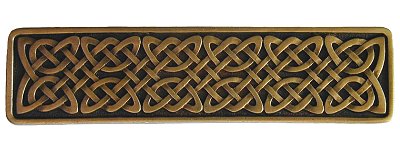 Notting Hill Cabinet Pull Celtic Isles Antique Brass 3-7-8" x 1" - cabinetknobsonline