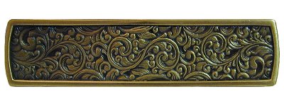 Notting Hill Cabinet Pull Saddleworth Antique Brass 3-7-8" x 7-8" - cabinetknobsonline