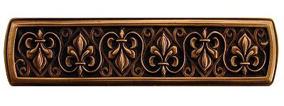 Notting Hill Cabinet Pull Fleur-de-Lis Antique Copper 4" x 1" - cabinetknobsonline