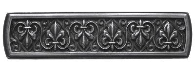 Notting Hill Cabinet Pull Fleur-de-Lis Antique Pewter 4" x 1" - cabinetknobsonline