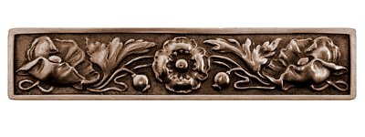 Notting Hill Cabinet Pull Poppy Antique Brass 4-7-8" x 1" - cabinetknobsonline