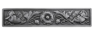 Notting Hill Cabinet Pull Poppy Antique Pewter 4-7-8" x 1" - cabinetknobsonline