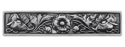 Notting Hill Cabinet Pull Poppy Brilliant Pewter 4-7-8" x 1" - cabinetknobsonline