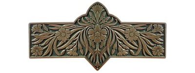 Notting Hill Cabinet Pull Dianthus-Sage Antique Brass-Sage  (green) 4-3-8" x 2-1-4" - cabinetknobsonline