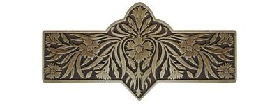 Notting Hill Cabinet Pull Dianthus Antique Brass 4-3-8" x 2-1-4" - cabinetknobsonline