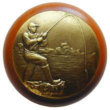 Notting Hill Cabinet Knob Catch of the Day-Cherry Antique Brass 1-1-2" diameter - cabinetknobsonline