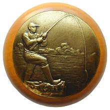 Notting Hill Cabinet Knob Catch of the Day-Maple Antique Brass  1-1-2" diameter - cabinetknobsonline