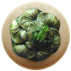 Notting Hill Cabinet Knob Leap Frog-Natural Pewter Hand Tinted  1-1-2" diameter - cabinetknobsonline