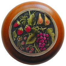 Notting Hill Cabinet Knob Tuscan Bounty-Cherry Brass Hand Tinted 1-1-2" diameter - cabinetknobsonline