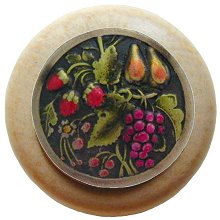 Notting Hill Cabinet Knob Tuscan Bounty-Natural Brass Hand Tinted  1-1-2" diameter - cabinetknobsonline
