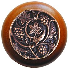 Notting Hill Cabinet Knob Grapevines-Cherry Antique Copper 1-1-2" diameter - cabinetknobsonline