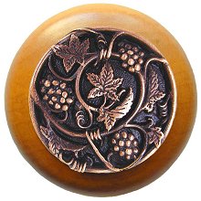 Notting Hill Cabinet Knob Grapevines-Maple Antique Copper 1-1-2" diameter - cabinetknobsonline