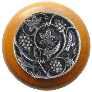 Notting Hill Cabinet Knob Grapevines-Maple Antique Pewter  1-1-2" diameter - cabinetknobsonline