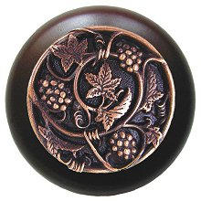 Notting Hill Cabinet Knob Grapevines-Dark Walnut Antique Copper  1-1-2" diameter - cabinetknobsonline