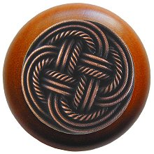 Notting Hill Cabinet Knob Classic Weave-Cherry Antique Copper 1-1-2" diameter - cabinetknobsonline