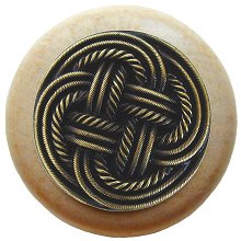 Notting Hill Cabinet Knob Classic Weave-Natural Antique Brass 1-1-2" diameter - cabinetknobsonline