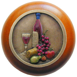 Notting Hill Cabinet Knob Best Cellar (Wine)-Cherry Brass Hand Tinted 1-1-2" diameter - cabinetknobsonline