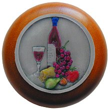 Notting Hill Cabinet Knob Best Cellar Wine-Cherry Pewter Hand Tinted  1-1-2" diameter - cabinetknobsonline