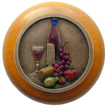 Notting Hill Cabinet Hardware Best Cellar (Wine)-Maple Brass Hand Tinted 1-1-2" diameter - cabinetknobsonline