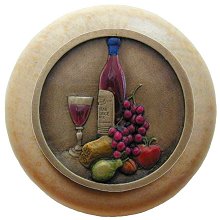 Notting Hill Cabinet Knob Best Cellar Wine-Natural Brass Hand Tinted 1-1-2" diameter - cabinetknobsonline