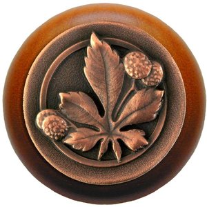 Notting Hill Cabinet Knob Horse Chestnut-Maple Antique Copper  1-1-2" diameter - cabinetknobsonline