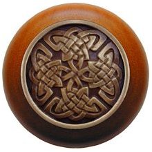 Notting Hill Cabinet Knob Celtic Isles-Cherry Antique Brass 1-1-2" diameter - cabinetknobsonline