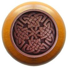 Notting Hill Cabinet Knob Celtic Isles-Maple Antique Copper  1-1-2" diameter - cabinetknobsonline