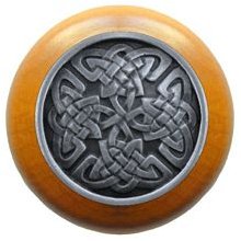 Notting Hill Cabinet Knob Celtic Isles-Maple Antique Pewter  1-1-2" diameter - cabinetknobsonline