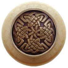 Notting Hill Cabinet Knob Celtic Isles-Natural Antique Brass  1-1-2" diameter - cabinetknobsonline