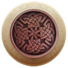 Notting Hill Cabinet Knob Celtic Isles-Natural Antique Copper 1-1-2" diameter - cabinetknobsonline