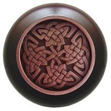 Notting Hill Cabinet Knob Celtic Isles-Dark Walnut Antique Copper 1-1-2" diameter - cabinetknobsonline