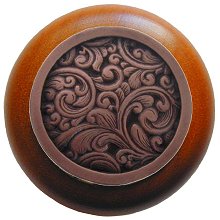 Notting Hill Cabinet Knob Saddleworth-Cherry Antique Copper 1-1-2" diameter - cabinetknobsonline