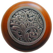 Notting Hill Cabinet Knob Saddleworth-Cherry Brite Nickel  1-1-2" diameter - cabinetknobsonline