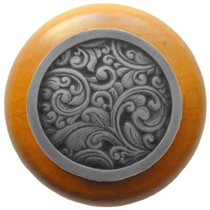 Notting Hill Cabinet Knob Saddleworth-Maple Antique Pewter 1-1-2" diameter - cabinetknobsonline