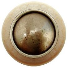 Notting Hill Cabinet Knob Plain Dome-Natural Antique Brass 1-1-2" diameter - cabinetknobsonline